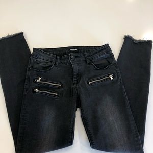 Hudson black Moto crop jeans